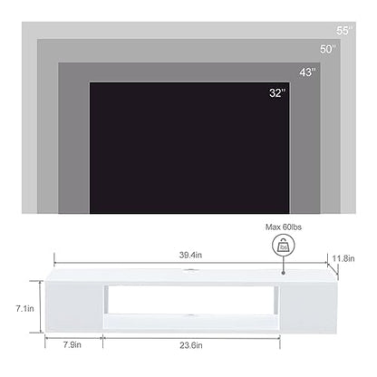 Floating TV Stand, Wall Mounted Entertainment Center and Cabinet Shelf, view 3