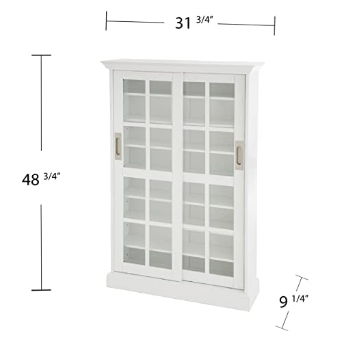 Sliding Door Media Cabinet - White, view 4