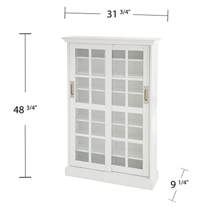 Sliding Door Media Cabinet - White, view 4