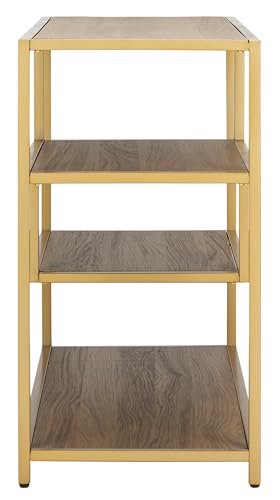 Safavieh Home Reese Mid-Century Modern Walnut and Gold Console Table