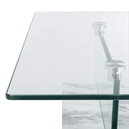 SAFAVIEH Kayley Wood Coffee Table, 43.3" Modern Glass/White COF7004E, view 5