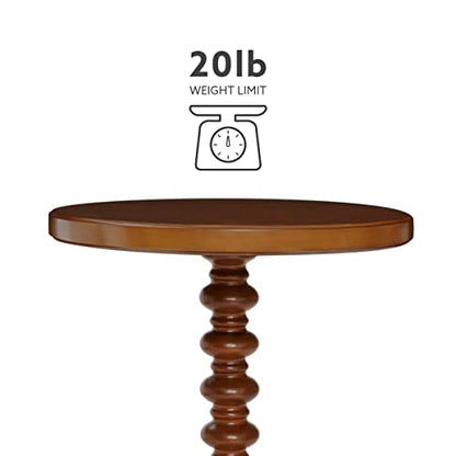 Powell Tarkin Round Hazelnut Turned Spindle Pedestal Side Accent Table