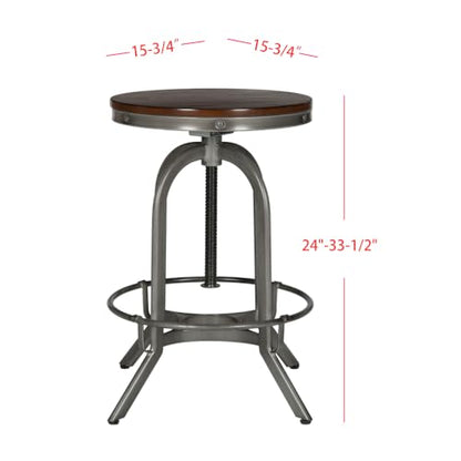 Safavieh Home Collection Wildomar Burnt Oak Swivel Stool