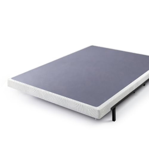 ZINUS Metal Box Spring with Wood Slats /4 Inch Mattress Foundation/Sturdy Steel Structure/Easy Assembly, Twin