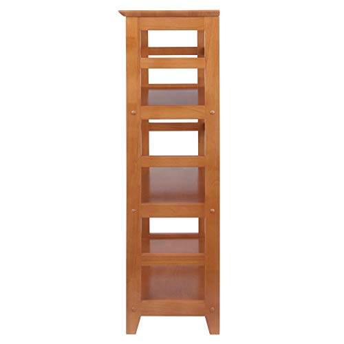 Studio 3-Tier Bookshelf, 42" in Honey Pine, Classic Display Bookcase, Functional & Stylish Shelving Unit for Convenient Home Storage in Living Room, Bedroom, Office, Dorm