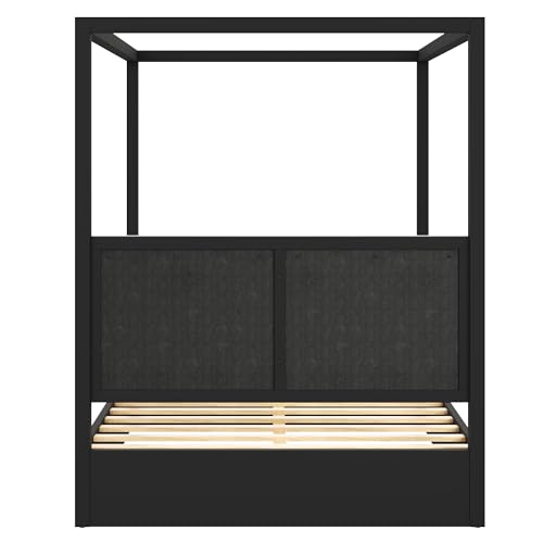 Concur Wooden Canopy Bed Frame Queen Size with Headboard, view 7