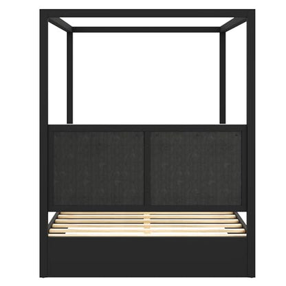 Concur Wooden Canopy Bed Frame Queen Size with Headboard, view 7