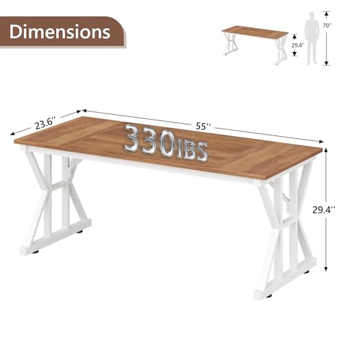 55" Large Computer Desk with Thickened Frame for Home Office, Living Room, view 4