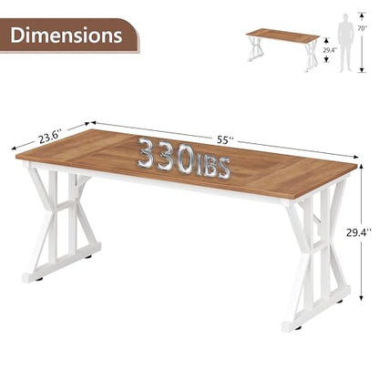 55" Large Computer Desk with Thickened Frame for Home Office, Living Room, view 4
