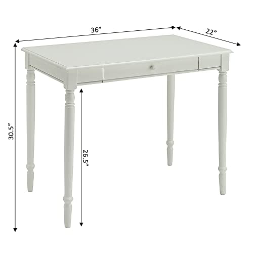 French Country Desk, White, view 4
