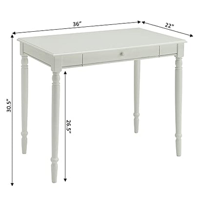 French Country Desk, White, view 4