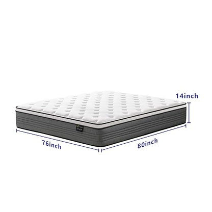 King Size Matresses, 14 Inch Pocketed Spring King Mattress in a Box, view 3