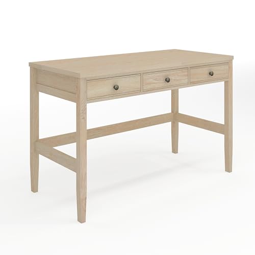 Rhett 3 Drawer Home Office Desk, Light Natural, view 2