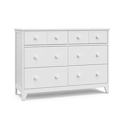 Moss 6 Drawer Dresser (White) – GREENGUARD Gold Certified Nursery Dresser, Safety-Focused Interlocking Drawer System, Chest of Drawers for Bedroom, Wood Craftsmanship