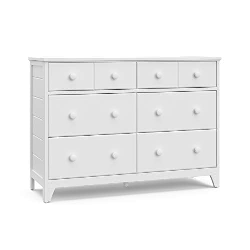 Moss 6 Drawer Dresser (White) – GREENGUARD Gold Certified Nursery Dresser, Safety-Focused Interlocking Drawer System, Chest of Drawers for Bedroom, Wood Craftsmanship