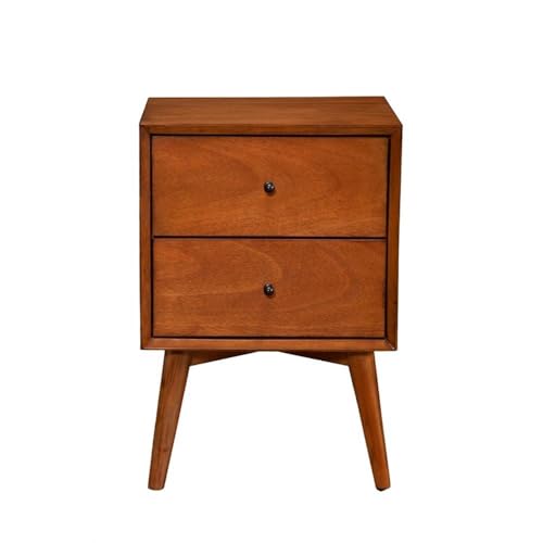 Flynn Mid Century Modern 2 Drawer Nightstand, 18" W x 15" D x 26" H, Acorn, view 5