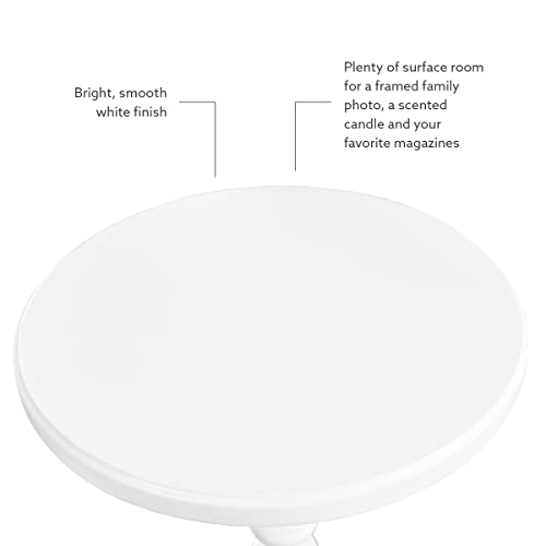 Powell Furniture Powell Round Spindle, White Table 17 x 22.25 x 17