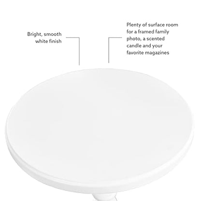 Powell Furniture Powell Round Spindle, White Table 17 x 22.25 x 17