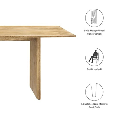 Amistad 86Inch Dining Table Solid Wood Oak Finish Modern Kitchen Room Entertaining Home Furniture Quality Stylish Elegant Durable Refined Versatile Contemporary