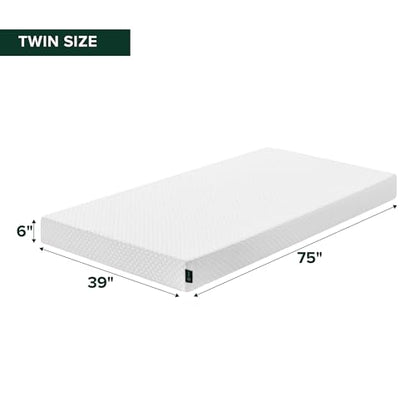 6 Inch Twin Cooling Essential Memory Foam Mattress, Medium Feel, view 3