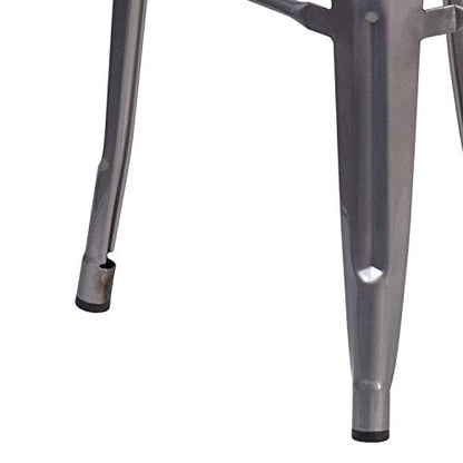 Lincoln 30'' High Backless Clear Coated Metal Indoor Barstool with Square Seat