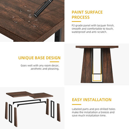Rectangle Dining Table for 6-8 People 70.86 Inch Large Dining Room Table Wooden Dinner Tables with Heavy Duty Legs for Kitchen Apartment Restaurant Walnut