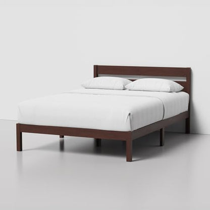 Classic Walnut Platform Bed with Storage, Easy Assembly, view 6