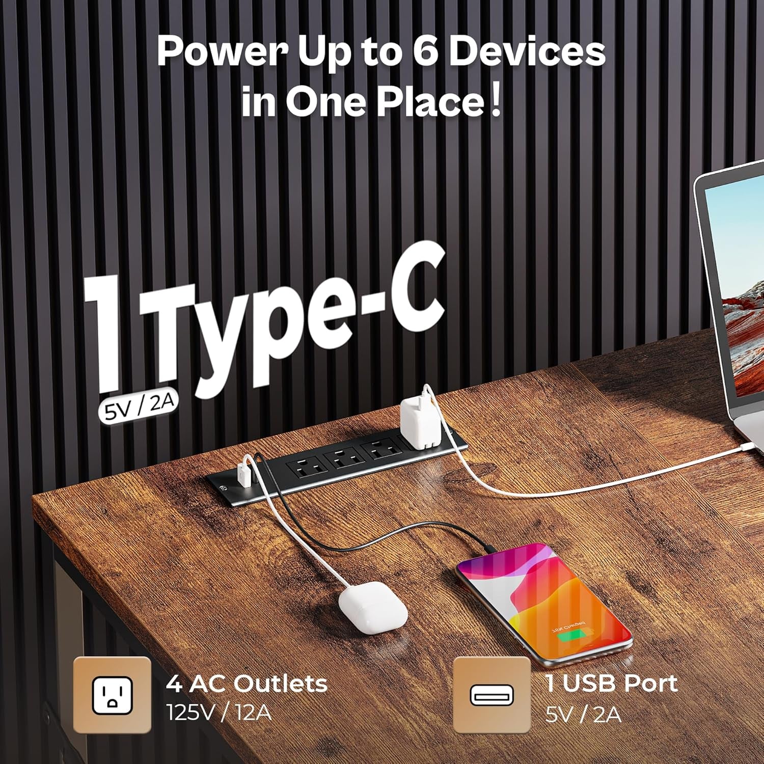 63 Inch L Shaped Desk with Fabric Drawers, Computer Office Desk with Power Outlets and USB-C Port, Corner Desk with Storage Shelves, for Gaming Work Study Home Office, Reversible, Rustic Brown