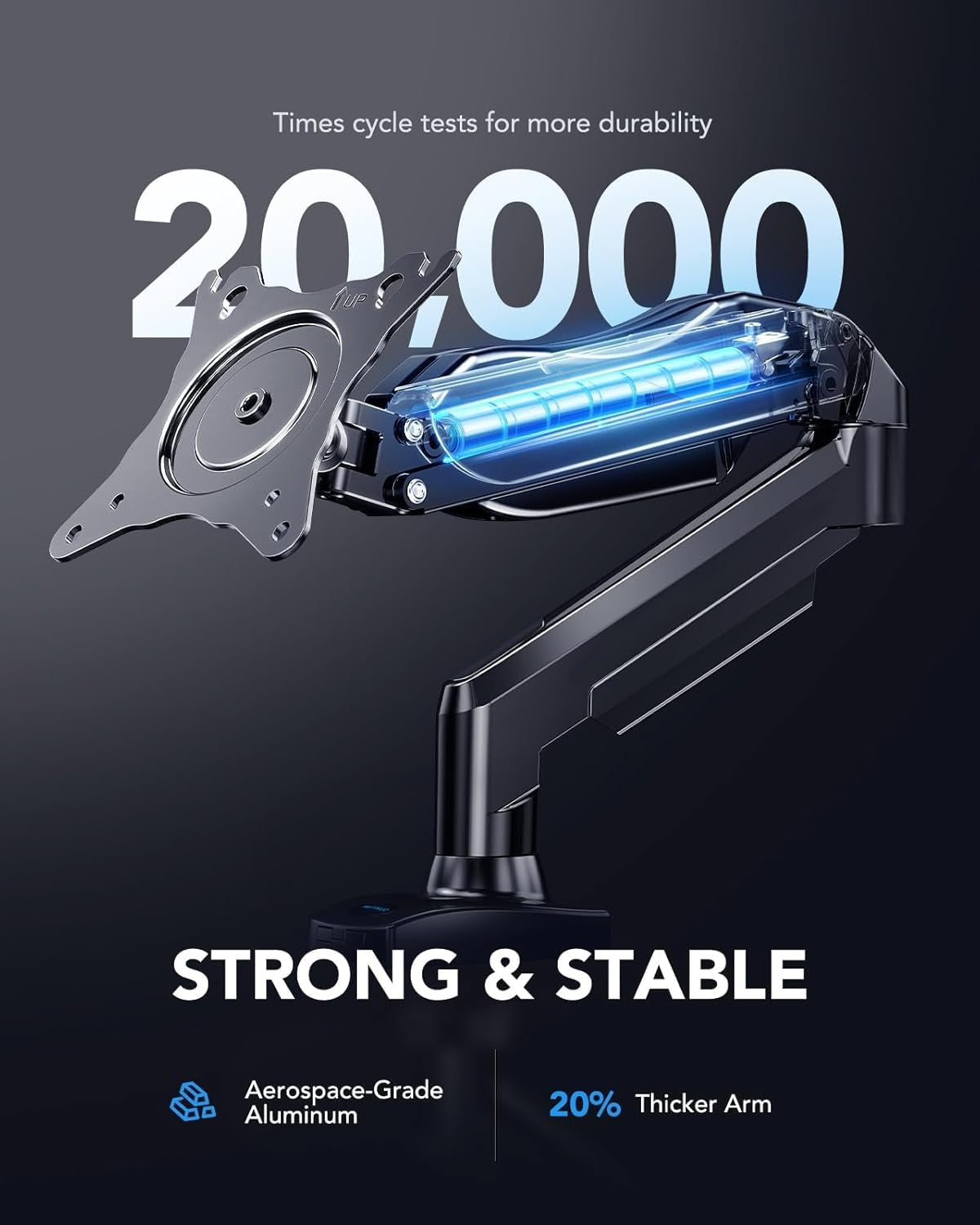 Single Monitor Mount, 13 to 32 Inch Monitor Arm, Adjustable Monitor Stand, Vesa Mount with Clamp and Grommet Base - Fits 4.4 to 19.8Lbs LCD Computer Monitors