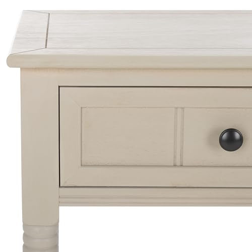 SAFAVIEH Furniture - Samantha 2-Drawer Console Table - Vintage Grey - Solid Wood - Classic Storage Design - Ideal for Entryway, Living Room, Hallway, 35.8"W x 13.8"D x 29.5"H (AMH5710A)