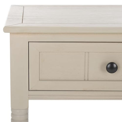 SAFAVIEH Furniture - Samantha 2-Drawer Console Table - Vintage Grey - Solid Wood - Classic Storage Design - Ideal for Entryway, Living Room, Hallway, 35.8"W x 13.8"D x 29.5"H (AMH5710A)