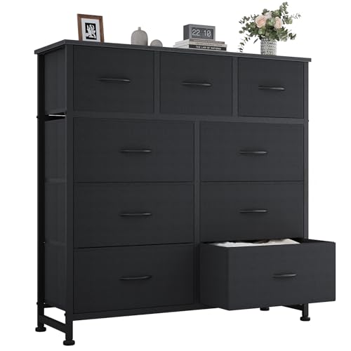 9 Drawer Black Dresser for Bedroom, Closet Organizer Storage Tower, view 2