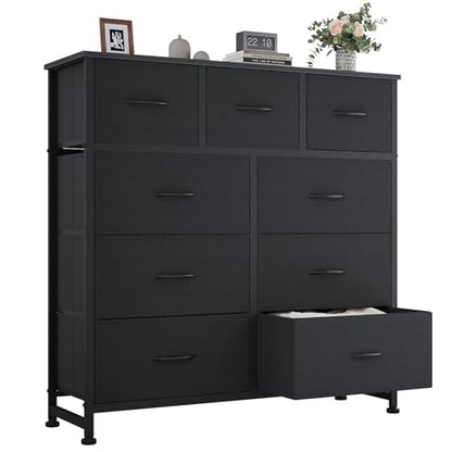 9 Drawer Black Dresser for Bedroom, Closet Organizer Storage Tower, view 2