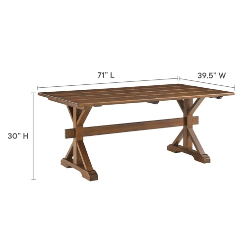 Windchime 71Inch Dining Table Solid Wood Walnut Finish Modern Kitchen Room Entertaining Home Furniture Quality Stylish Elegant Durable Refined Versatile Contemporary