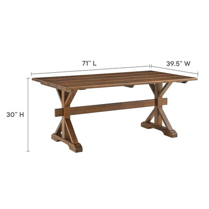 Windchime 71Inch Dining Table Solid Wood Walnut Finish Modern Kitchen Room Entertaining Home Furniture Quality Stylish Elegant Durable Refined Versatile Contemporary