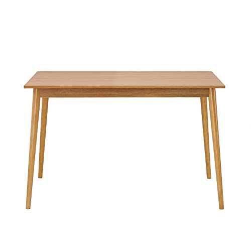 Modern Dining Table 47 Inch Kitchen Table with Solid Wood Leg Oak Finish Dinner, view 5