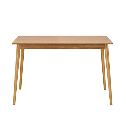 Modern Dining Table 47 Inch Kitchen Table with Solid Wood Leg Oak Finish Dinner, view 5