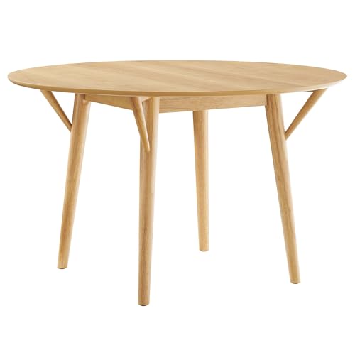 Gallant 47Inch Round Dining Table Solid Wood Oak Finish Modern Kitchen Room Entertaining Home Furniture Quality Stylish Elegant Durable Refined Versatile Contemporary