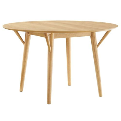 Gallant 47Inch Round Dining Table Solid Wood Oak Finish Modern Kitchen Room Entertaining Home Furniture Quality Stylish Elegant Durable Refined Versatile Contemporary