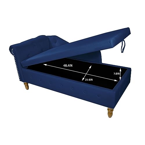 Velvet Chaise Lounge Indoor with Storage, view 5