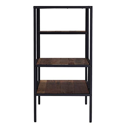 Mathry Reclaimed Wood Shelf - Natural - Reclaimed Wood & Iron Metal - Rustic Design - Ideal for Home Offices, Living Rooms, Dens, 31.5" W x 15.75" D x 31.5" H (HZ1058238)