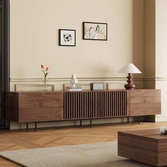 Stylish Mid-Century Modern TV Stand for up to 80" Tvs. Ample Storage for Media Devices, Cable Management. Easy Assembly. 70.87" W X15.75 Dx21.65 H -