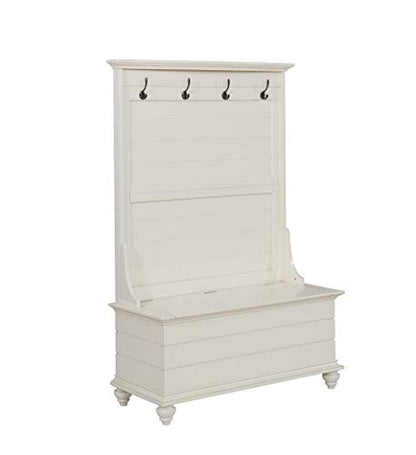 Powell Furniture Hall Tree, White, 40.1/2" x 18" x 64"