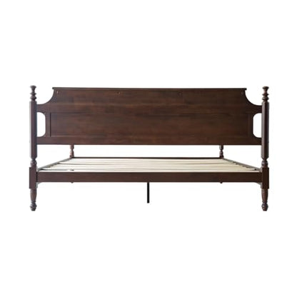 Solid Wood Queen Size Platform Bed Frame with Headboard & Footboard, view 7