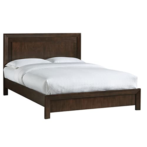Solid Wood Platform Bed, King, Element - Chocolate Brown