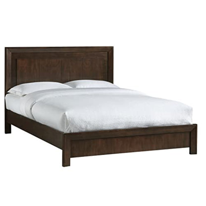 Solid Wood Platform Bed, King, Element - Chocolate Brown