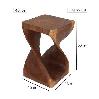Original Twist Side Table, Cherry, 15x15x23 in