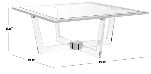 Safavieh Couture Home Hermina Glam Silver Acrylic Glass Top Coffee Table