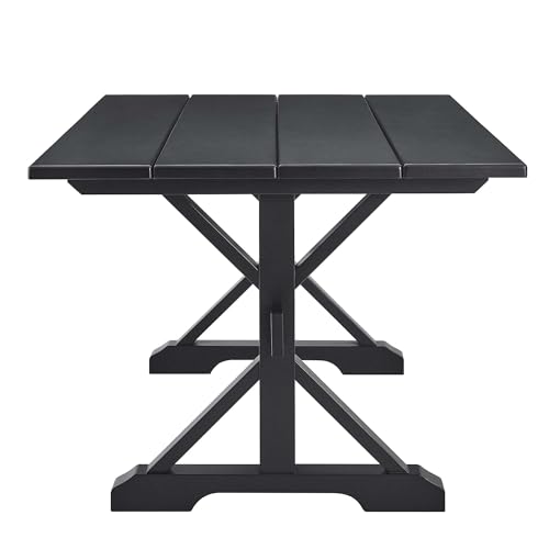 Windchime 71Inch Dining Table Style Solid Wood Black Finish Modern Kitchen Room Entertaining Home Furniture Quality Stylish Elegant Durable Refined Versatile