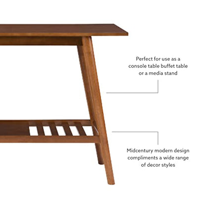 Melissa Mid-Century Modern Walnut Console Table